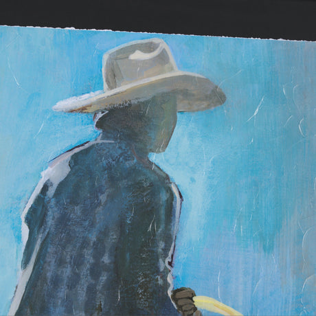 Round Up I Cowboy and Horse by Mercana Studio a Hand Embellished Framed Art Print Matted under Glass by Mercana at Eve Furniture
