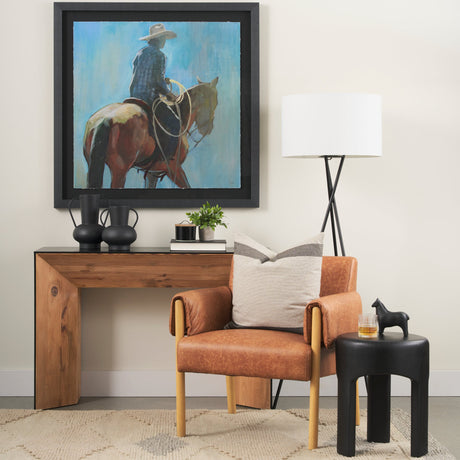 Round Up I Cowboy and Horse by Mercana Studio a Hand Embellished Framed Art Print Matted under Glass by Mercana at Eve Furniture