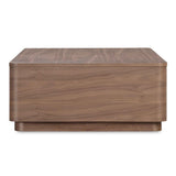 Round Walnut Brown Off Coffee Table