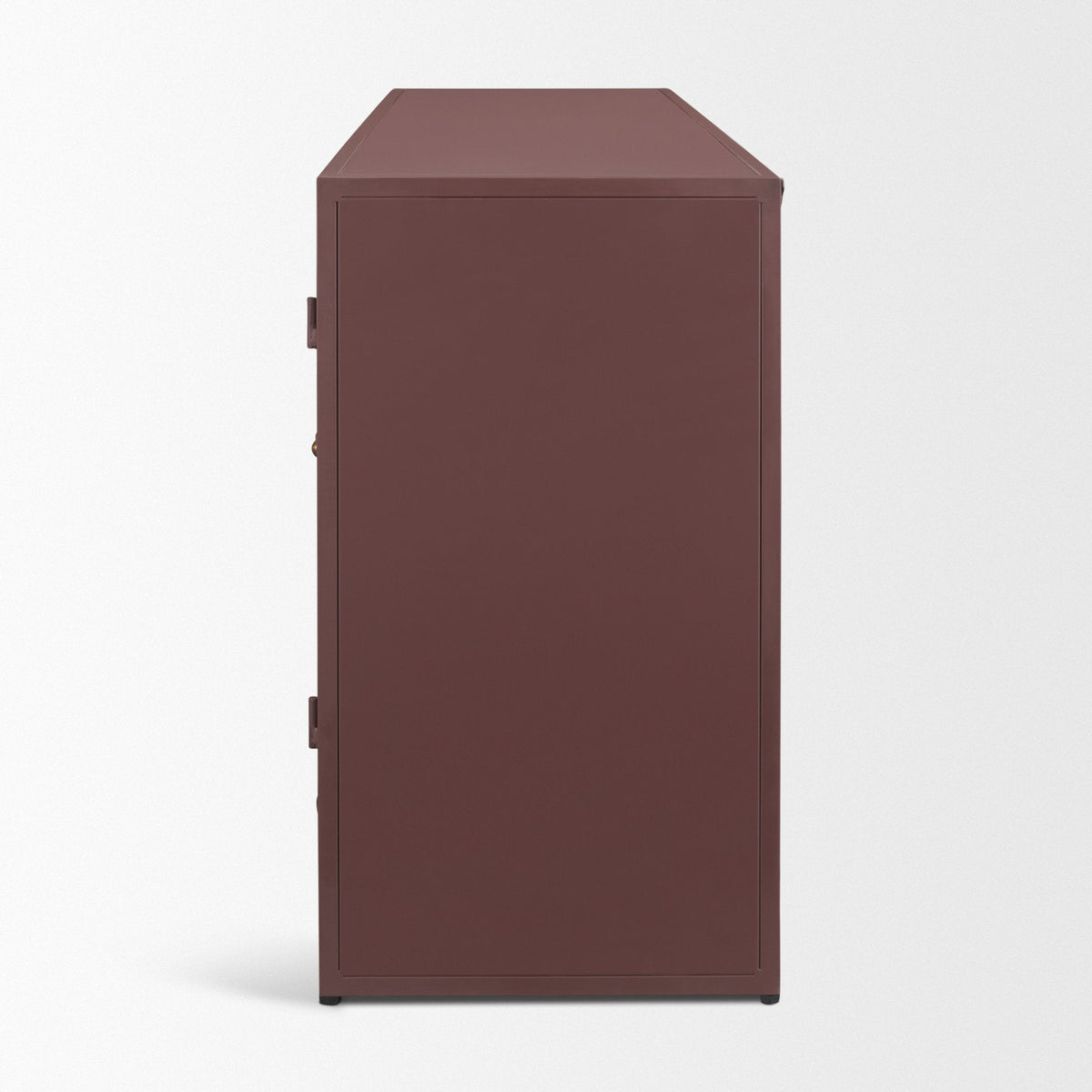 Rousseau 4 Door Closed Sideboard | Arched Glass | Burgundy Metal by Mercana at Eve Furniture