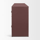 Rousseau 4 Door Closed Sideboard | Arched Glass | Burgundy Metal by Mercana at Eve Furniture