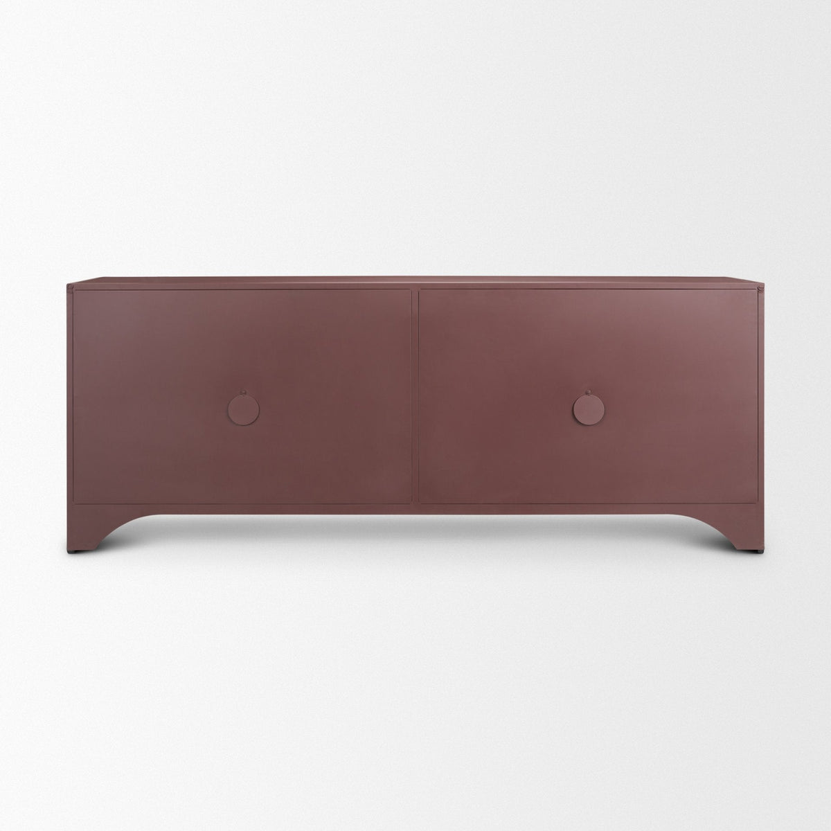 Rousseau 4 Door Closed Sideboard | Arched Glass | Burgundy Metal by Mercana at Eve Furniture