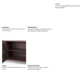 Rousseau 4 Door Closed Sideboard | Arched Glass | Burgundy Metal by Mercana at Eve Furniture
