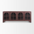 Rousseau 4 Door Closed Sideboard | Arched Glass | Burgundy Metal by Mercana at Eve Furniture