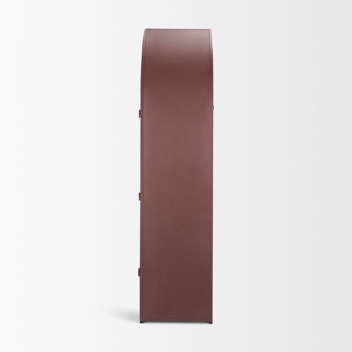 Rousseau Arched Curio Cabinet w/ Glass Doors | Burgundy Metal by Mercana at Eve Furniture