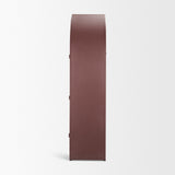 Rousseau Arched Curio Cabinet w/ Glass Doors | Burgundy Metal by Mercana at Eve Furniture