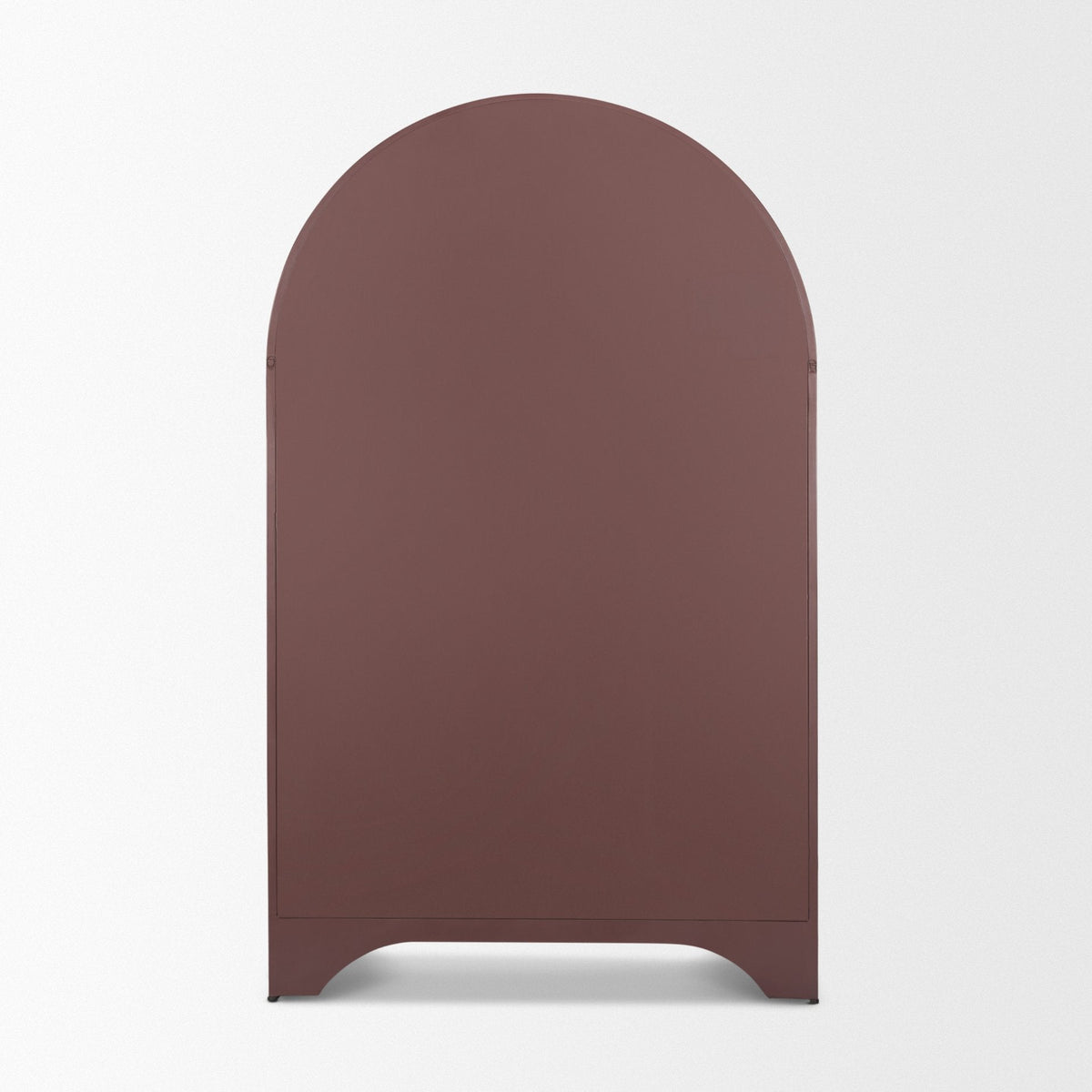Rousseau Arched Curio Cabinet w/ Glass Doors | Burgundy Metal by Mercana at Eve Furniture