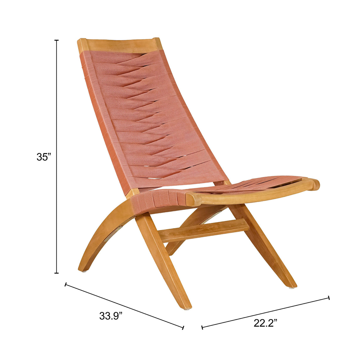 Rova Terracotta Outdoor Lounge Chair by Zuomod at Eve Furniture