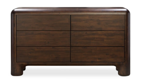 Rowan 6 Drawer Dresser Dark Brown by Moe's Home at Eve Furniture