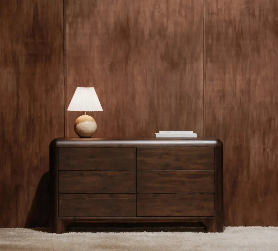 Rowan 6 Drawer Dresser Dark Brown by Moe's Home at Eve Furniture