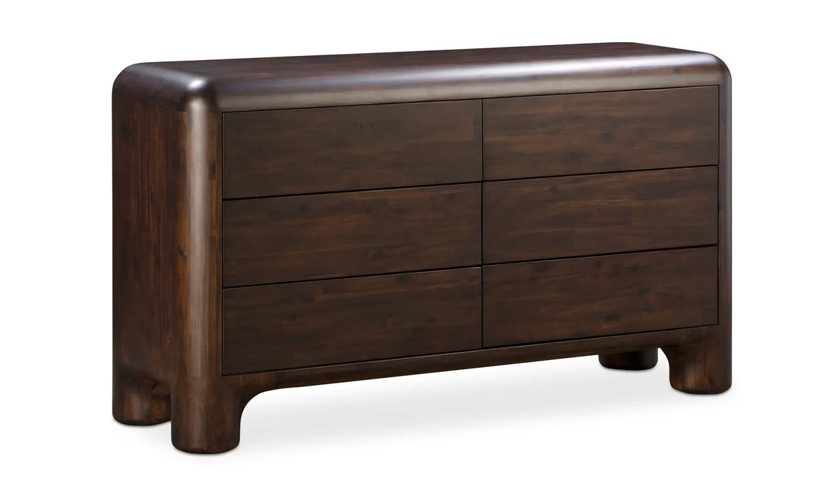 Rowan 6 Drawer Dresser Dark Brown by Moe's Home at Eve Furniture