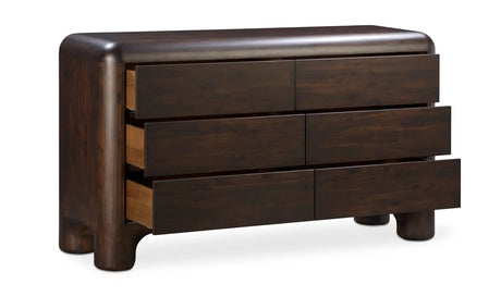 Rowan 6 Drawer Dresser Dark Brown by Moe's Home at Eve Furniture