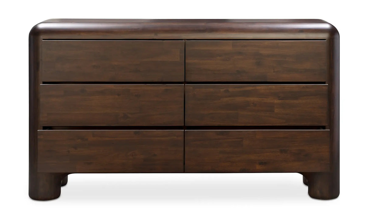 Rowan 6 Drawer Dresser Dark Brown by Moe's Home at Eve Furniture