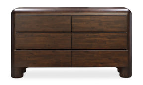 Rowan 6 Drawer Dresser Dark Brown by Moe's Home at Eve Furniture