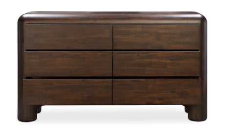 Rowan 6 Drawer Dresser Dark Brown by Moe's Home at Eve Furniture