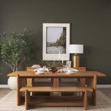 Rowan 94" Light Brown Oak Wood Rectangular Dining Table by Mercana at Eve Furniture