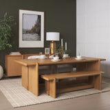 Rowan 94" Light Brown Oak Wood Rectangular Dining Table by Mercana at Eve Furniture