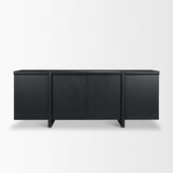 Rowan Black Oak Wood Closed 4 Door Sideboard by Mercana at Eve Furniture