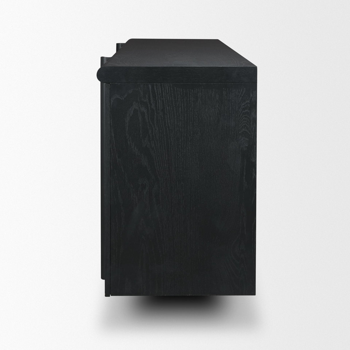 Rowan Black Oak Wood Closed 4 Door Sideboard by Mercana at Eve Furniture