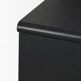 Rowan Black Oak Wood Closed 4 Door Sideboard by Mercana at Eve Furniture