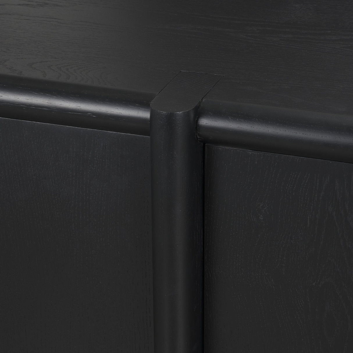 Rowan Black Oak Wood Closed 4 Door Sideboard by Mercana at Eve Furniture