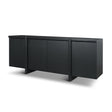 Rowan Black Oak Wood Closed 4 Door Sideboard by Mercana at Eve Furniture