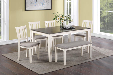 Rowan Chalk Gray 6-Piece Dining Set by Crown Mark at Eve Furniture