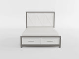 Rowan Ivory/Gray California King Platform Bed with Footboard Storage by Homelegance at Eve Furniture