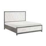 Rowan Ivory/Gray California King Platform Bed with Footboard Storage by Homelegance at Eve Furniture