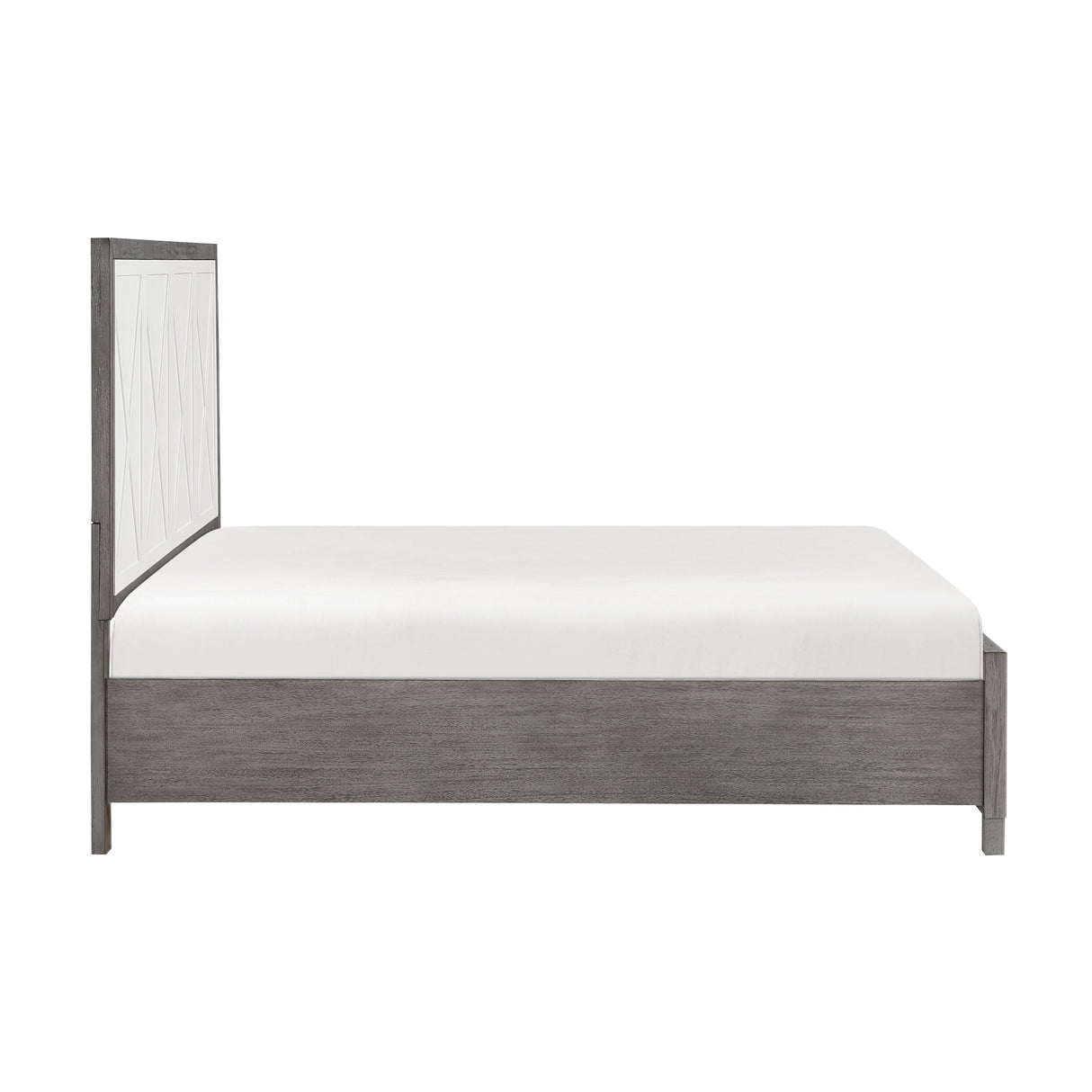 Rowan Ivory/Gray California King Platform Bed with Footboard Storage by Homelegance at Eve Furniture