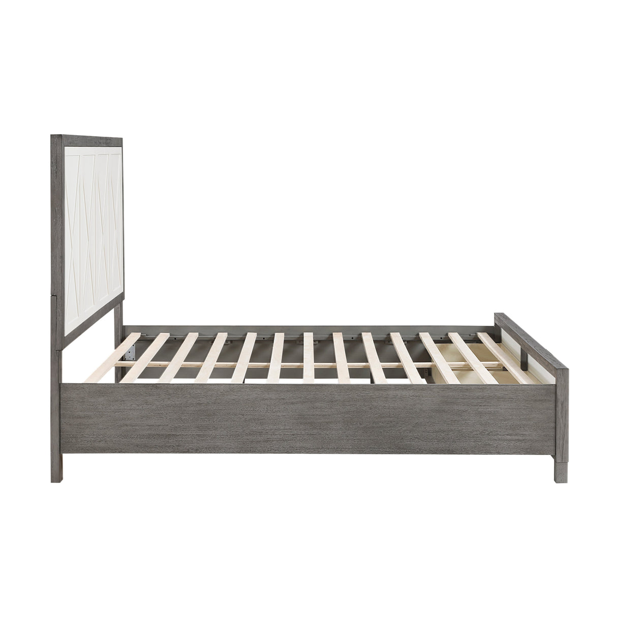 Rowan Ivory/Gray California King Platform Bed with Footboard Storage by Homelegance at Eve Furniture