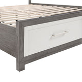 Rowan Ivory/Gray California King Platform Bed with Footboard Storage by Homelegance at Eve Furniture