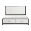 Rowan Ivory/Gray California King Platform Bed with Footboard Storage by Homelegance at Eve Furniture