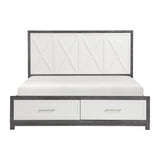 Rowan Ivory/Gray California King Platform Bed with Footboard Storage by Homelegance at Eve Furniture