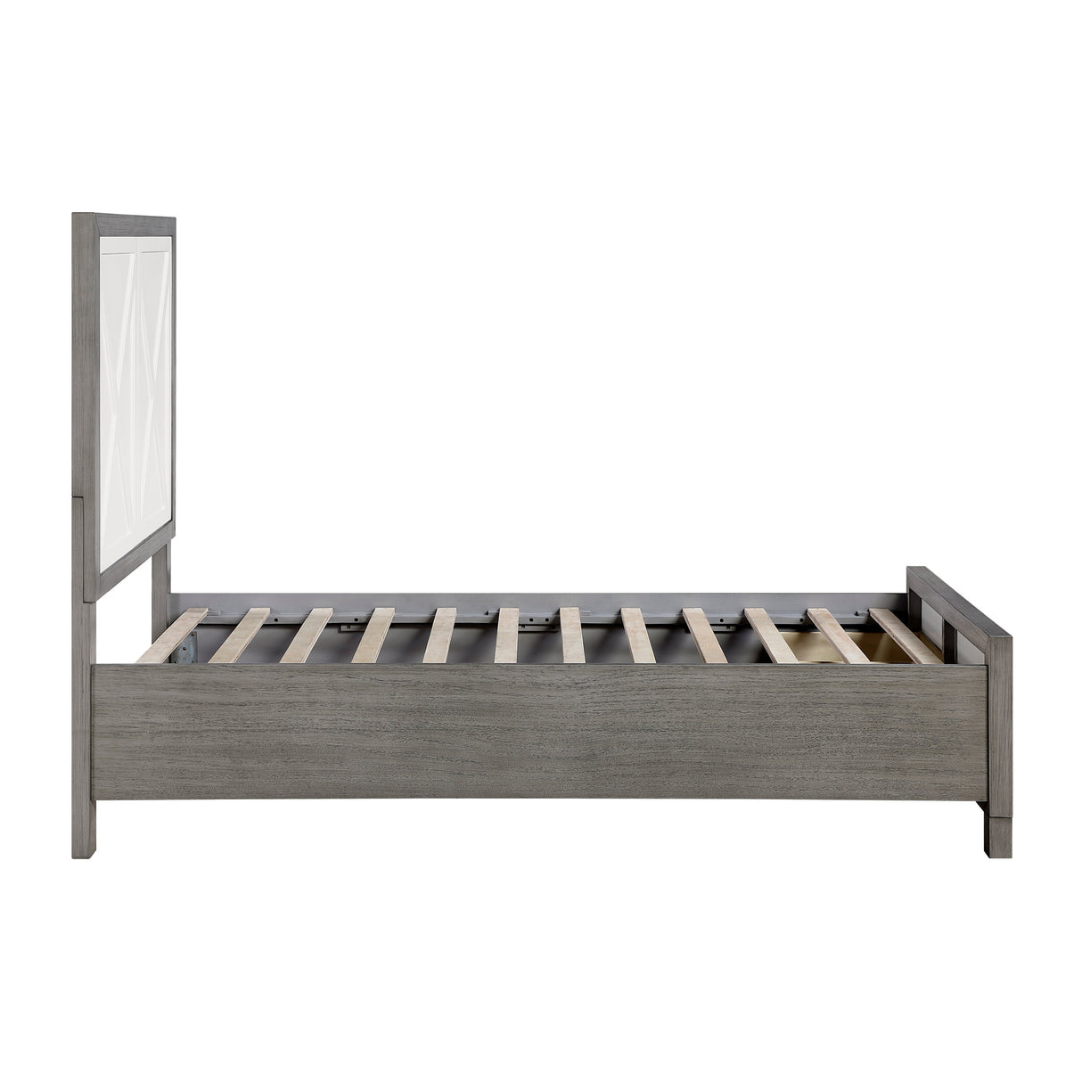 Rowan Ivory/Gray Twin Footboard Storage Platform Bed by Homelegance at Eve Furniture