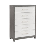 Rowan Ivory/Gray Youth Platform Bedroom Set with Footboard Storage by Homelegance at Eve Furniture