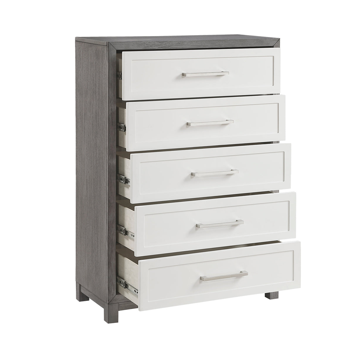 Rowan Ivory/Gray Youth Platform Bedroom Set with Footboard Storage by Homelegance at Eve Furniture