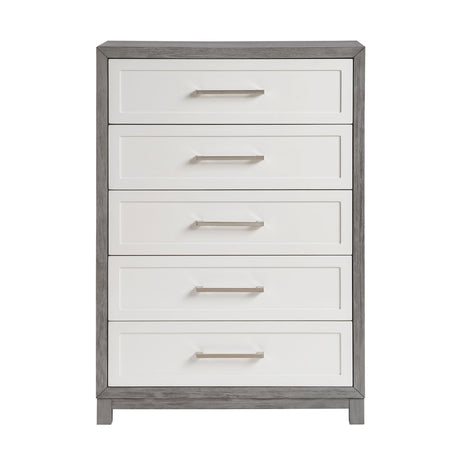 Rowan Ivory/Gray Youth Platform Bedroom Set with Footboard Storage by Homelegance at Eve Furniture