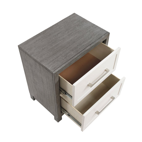 Rowan Ivory/Gray Youth Platform Bedroom Set with Footboard Storage by Homelegance at Eve Furniture