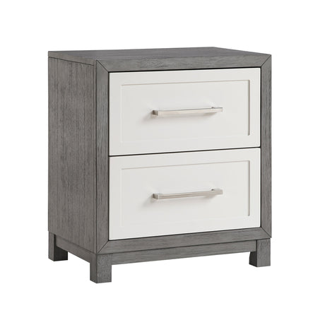 Rowan Ivory/Gray Youth Platform Bedroom Set with Footboard Storage by Homelegance at Eve Furniture