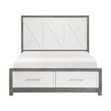 Rowan Ivory/Gray Youth Platform Bedroom Set with Footboard Storage by Homelegance at Eve Furniture