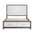 Rowan Ivory/Gray Youth Platform Bedroom Set with Footboard Storage by Homelegance at Eve Furniture