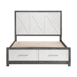 Rowan Ivory/Gray Youth Platform Bedroom Set with Footboard Storage by Homelegance at Eve Furniture