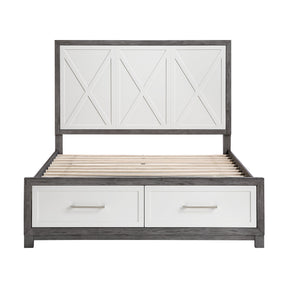 Rowan Ivory/Gray Youth Platform Bedroom Set with Footboard Storage by Homelegance at Eve Furniture