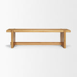 Rowan Light Brown Oak Wood Bench by Mercana at Eve Furniture