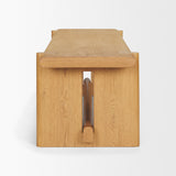 Rowan Light Brown Oak Wood Bench by Mercana at Eve Furniture