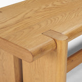 Rowan Light Brown Oak Wood Bench by Mercana at Eve Furniture