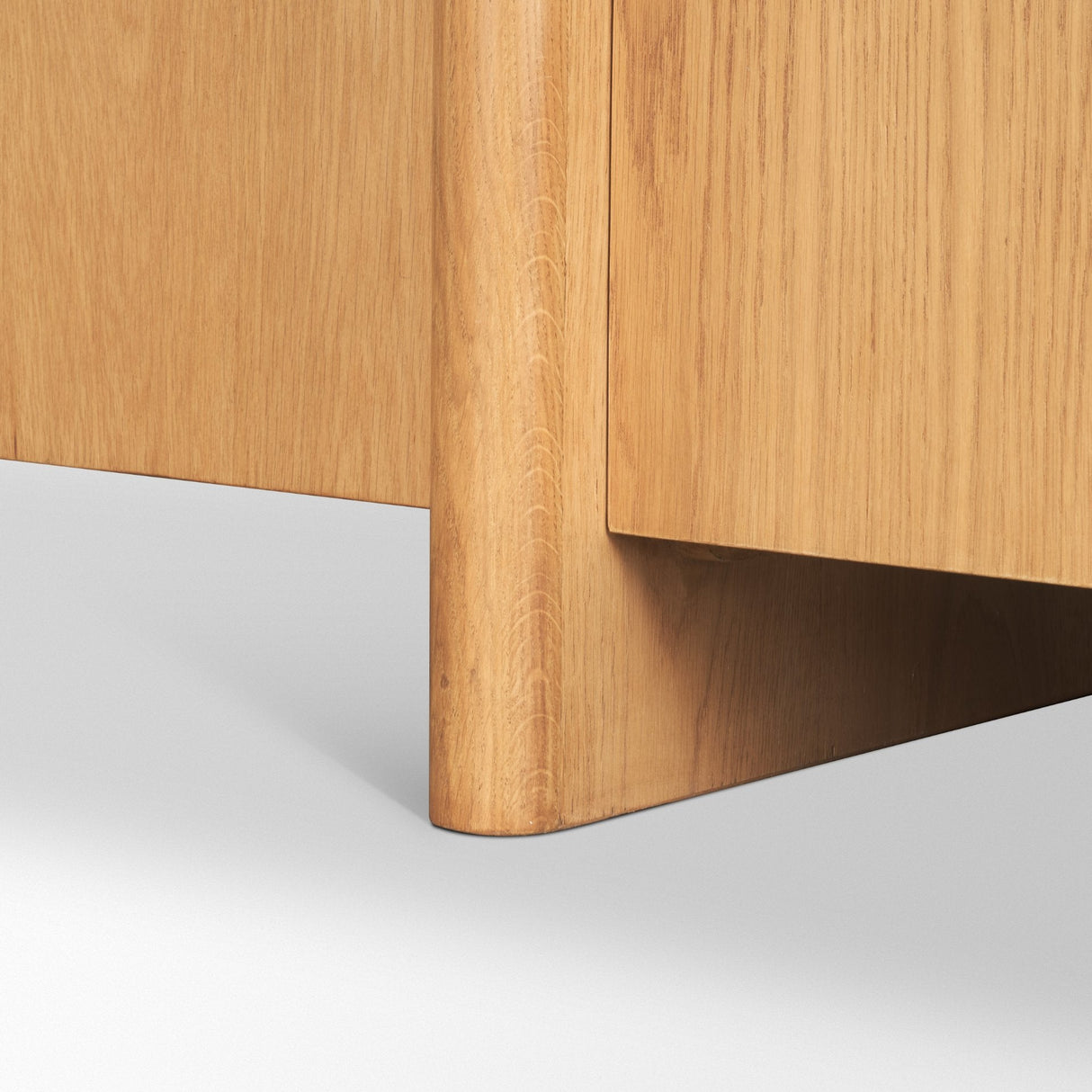 Rowan Light Brown Oak Wood Closed 4 Door Sideboard by Mercana at Eve Furniture
