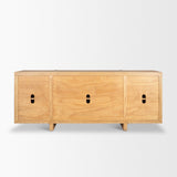 Rowan Light Brown Oak Wood Closed 4 Door Sideboard by Mercana at Eve Furniture