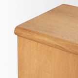 Rowan Light Brown Oak Wood Closed 4 Door Sideboard by Mercana at Eve Furniture